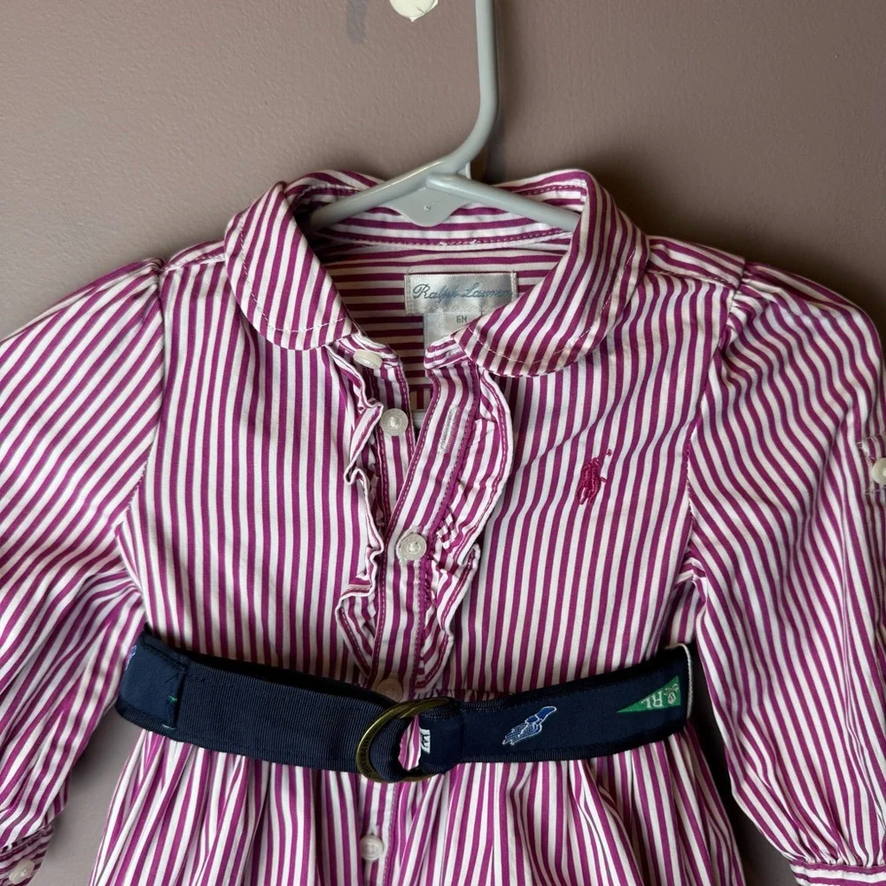 Ralph Lauren Striped Belted Dress 6M